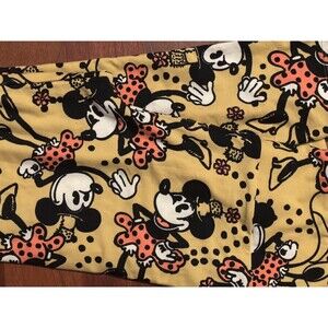 Womans  ONE SIZE LULAROE Leggings Disney yellow MINNIE MOUSE DISNEY  NEW OS